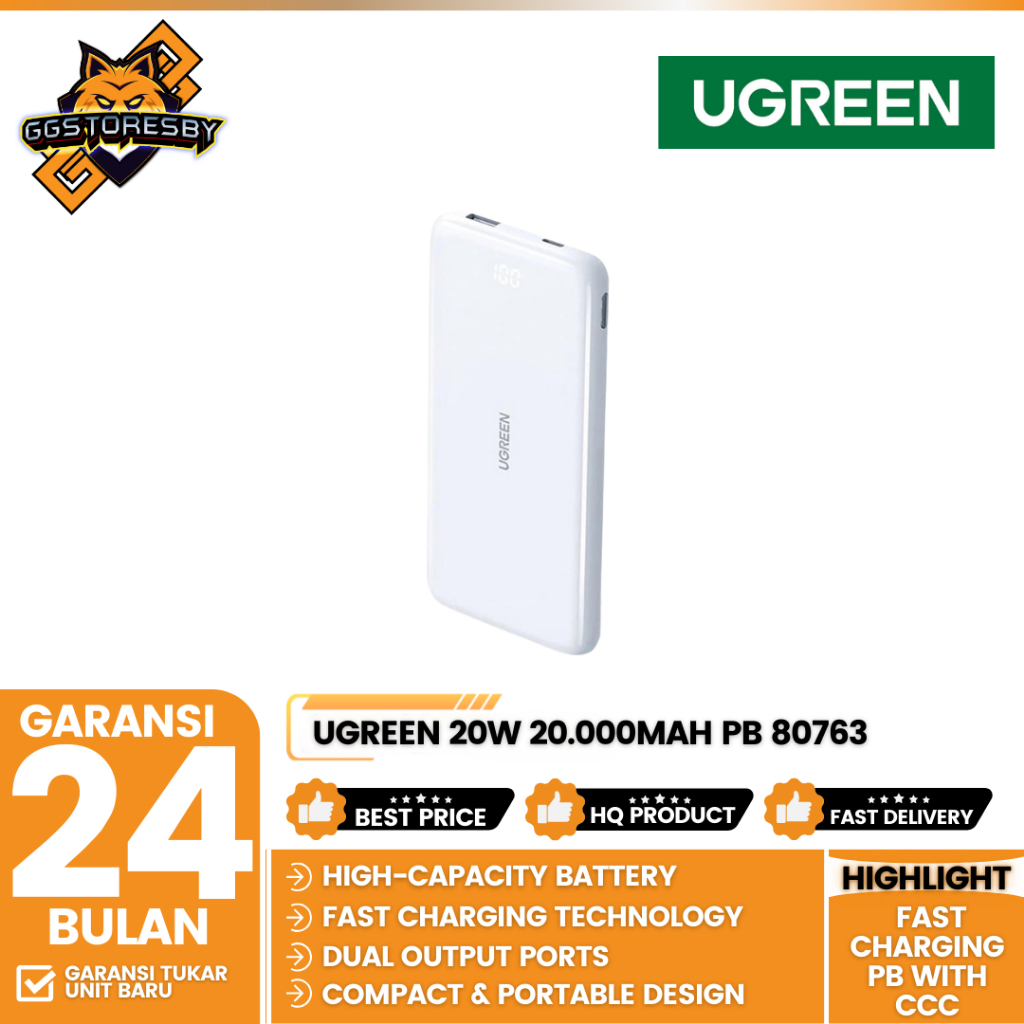 UGREEN 20000mAh 20W Fast Charge Power Bank with CCC certificate 80763 - PowerBank UGREEN 20.000mAh 2