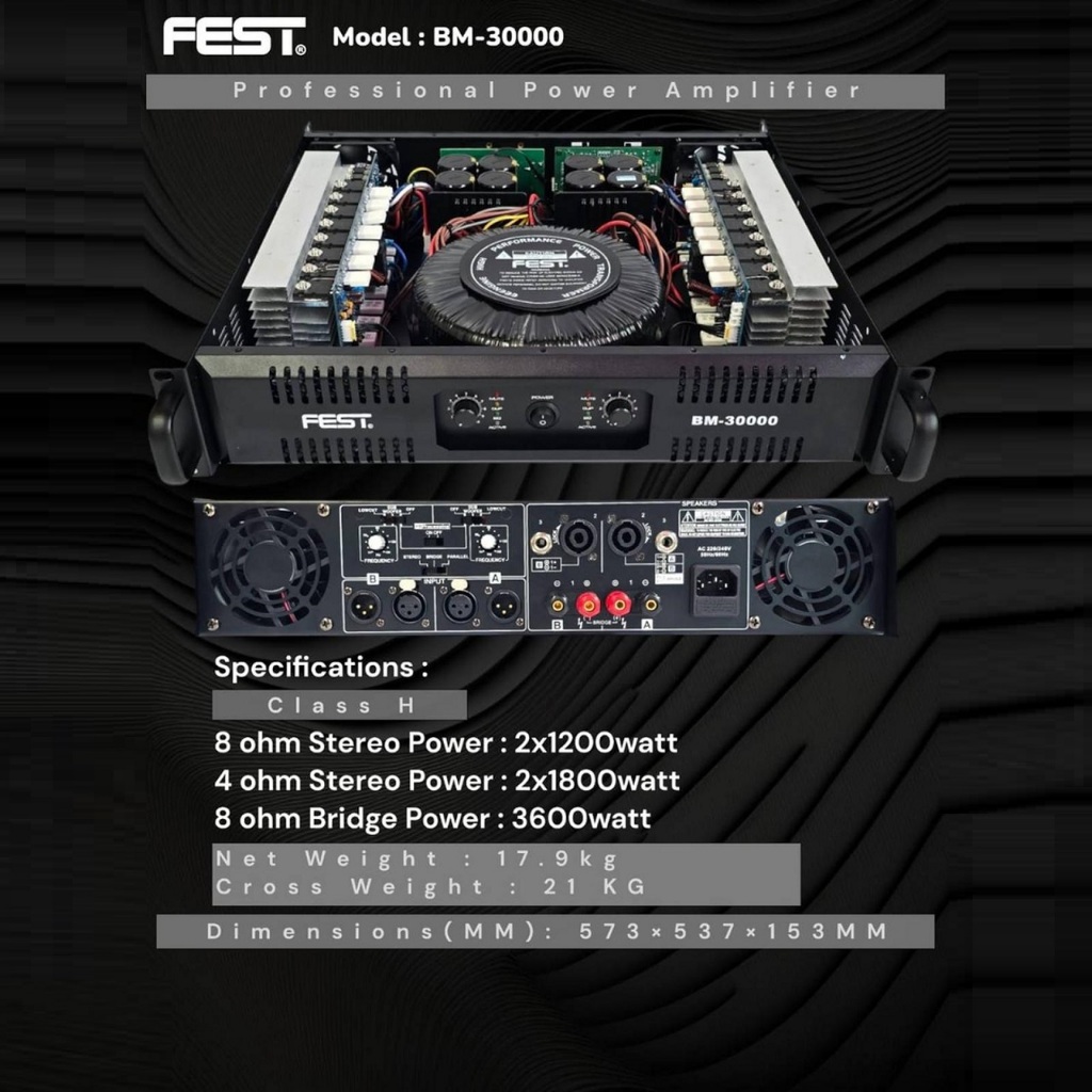 POWER AMPLIFIER FEST BM30000 BM 30000 ORIGINAL
