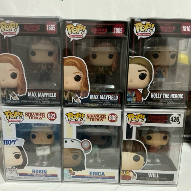 funko pop stranger things max , holly the heroic , robin , erica , will [ BACA DESKRIPSI DULU  ]