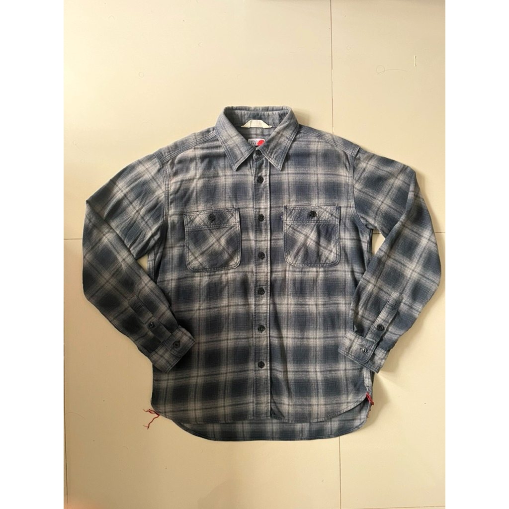 Wingman Flannel Shirt Grey Blue Navy