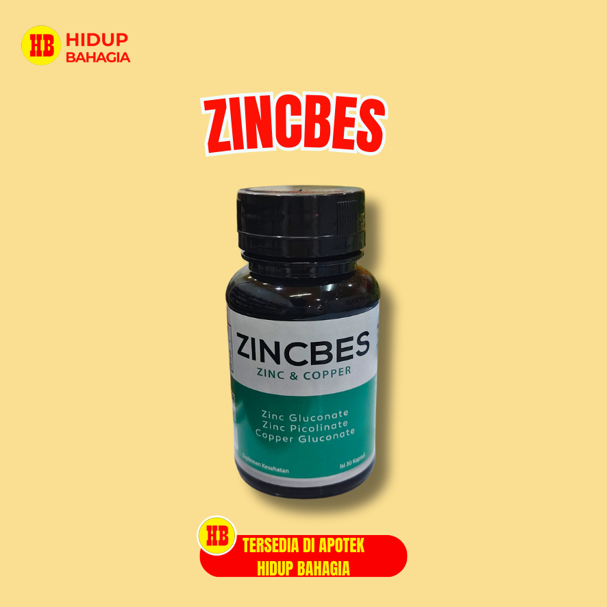 Zincbes Zinc & Copper 30 Kapsul Membantu Menjaga Kesehatan Kulit Kapsul 30's