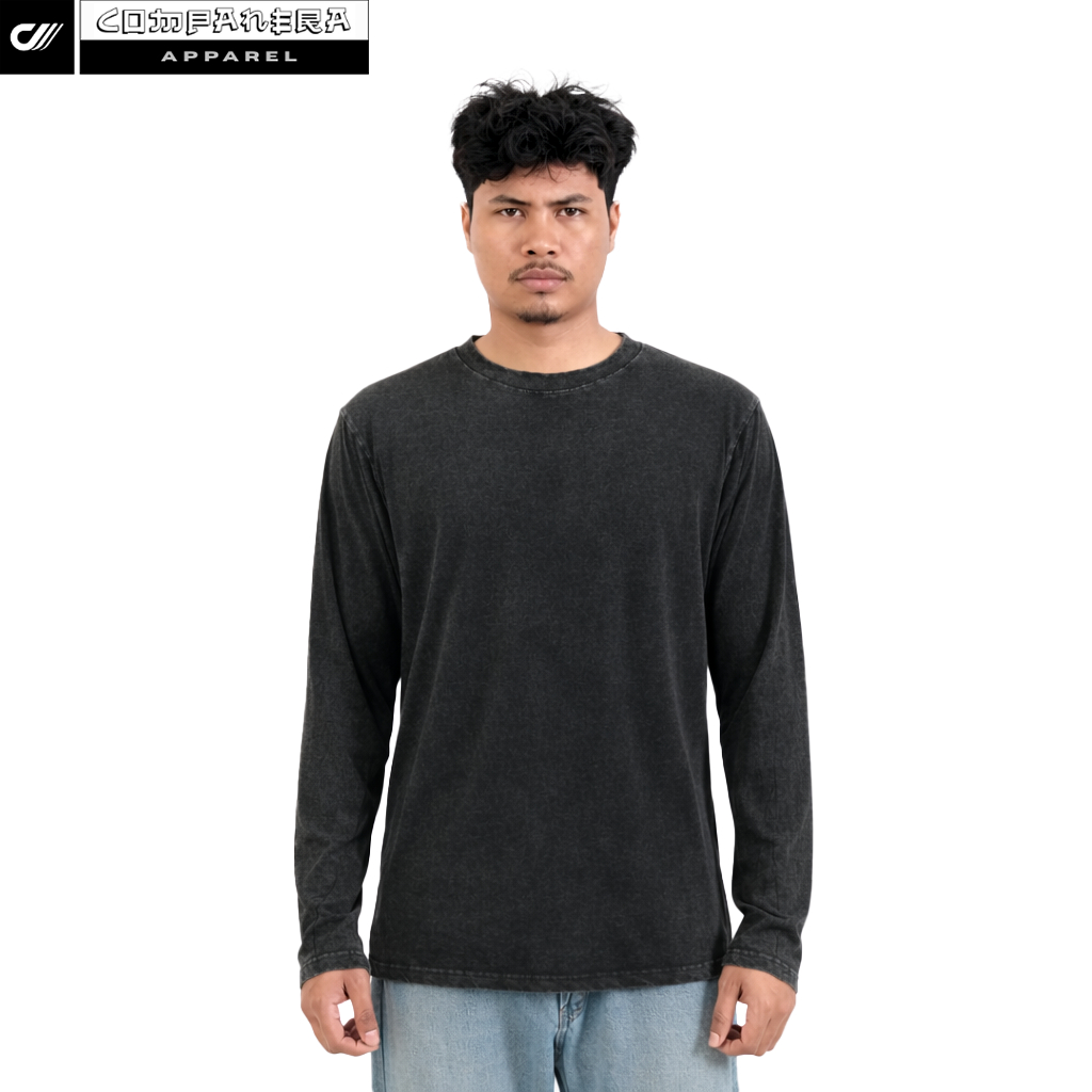 KAOS POLOS OVERSIZED WASHED LONGSLEEVES TEES / STONEWASH / POLOS ACID WASH / COTTON COMBED 24S / LEM