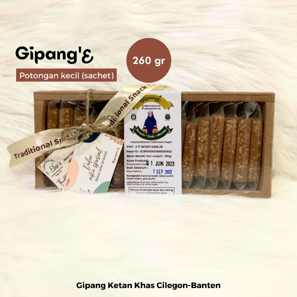 Box (M) 260 gr - Gipang Ketan Wijen Sachet Gipang'E Khas Cilegon Banten