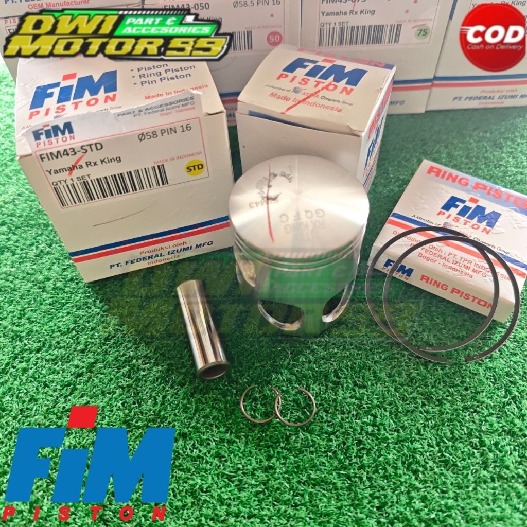 SEHER KIT PISTON ASSY 3KA FIM DIATAS 200 RXKING RX KING RXK RX-KING OS STD 25 50 75 100 ORIGINAL FIM