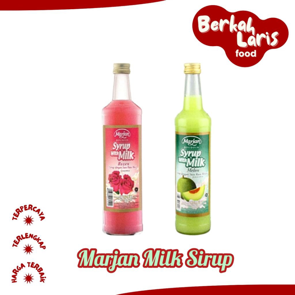 Marjan Boudoin Syrup with Milk (Marjan Milk Sirup : Milk Strawberry, Milk Melon) 460 ml