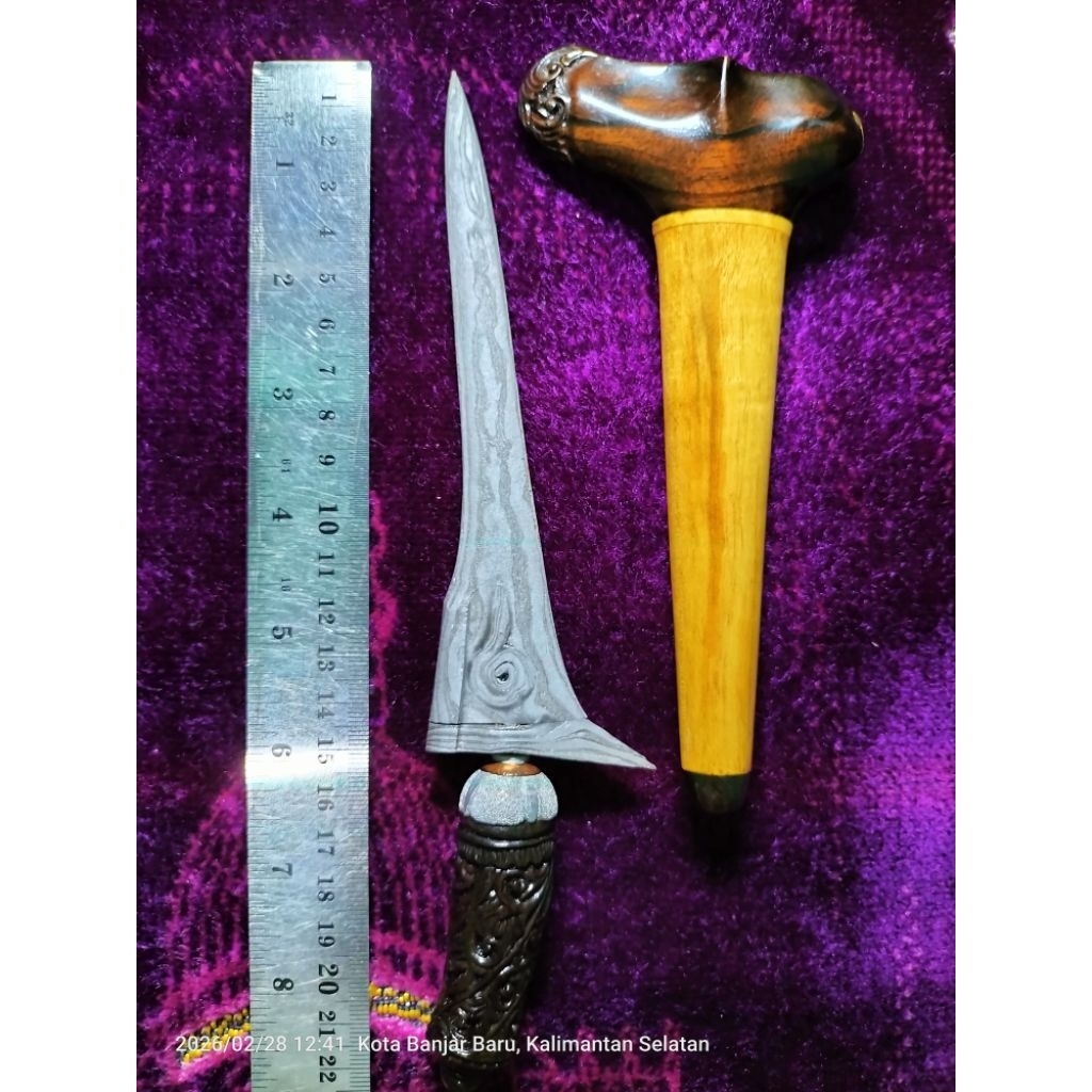 Keris Salasapun Batu Lapak Pamor 15 cm