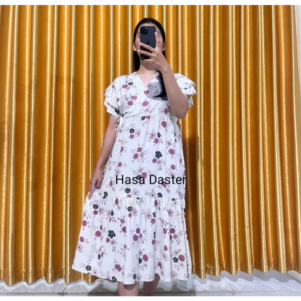 Daster Sakura Kimono Dress Bahan Rayon Santung Premium Busui Frendly Daster Wanita Model Kekinian