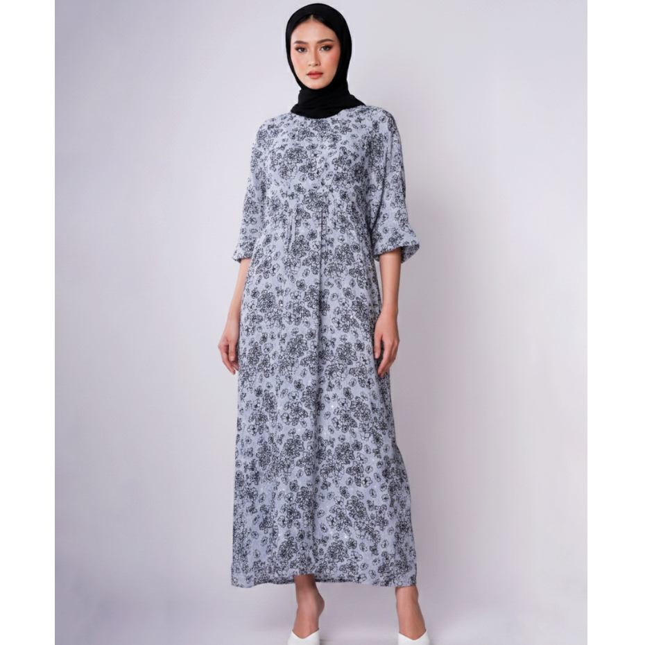 Eprise Kaftan N - FP695B Blue | Gaun Maxi Wanita Muslim | Dress Kaftan | Dress Lebaran