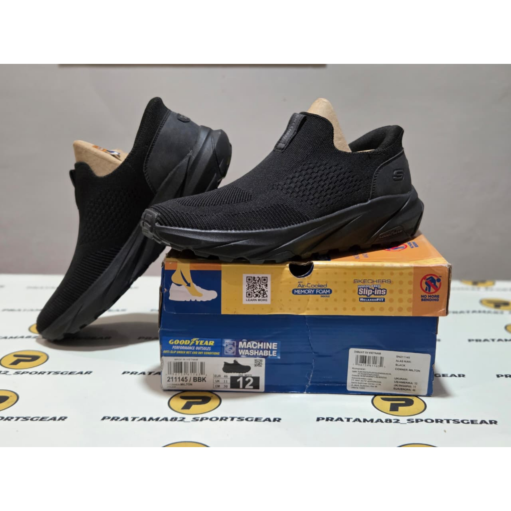 SIZE 46 ( 30 CM ) ORIGINAL ASLI SKECHERS SLIP-INS RF CONNER MILTON GOODYEAR CASUAL WORKING OUTDOOR T