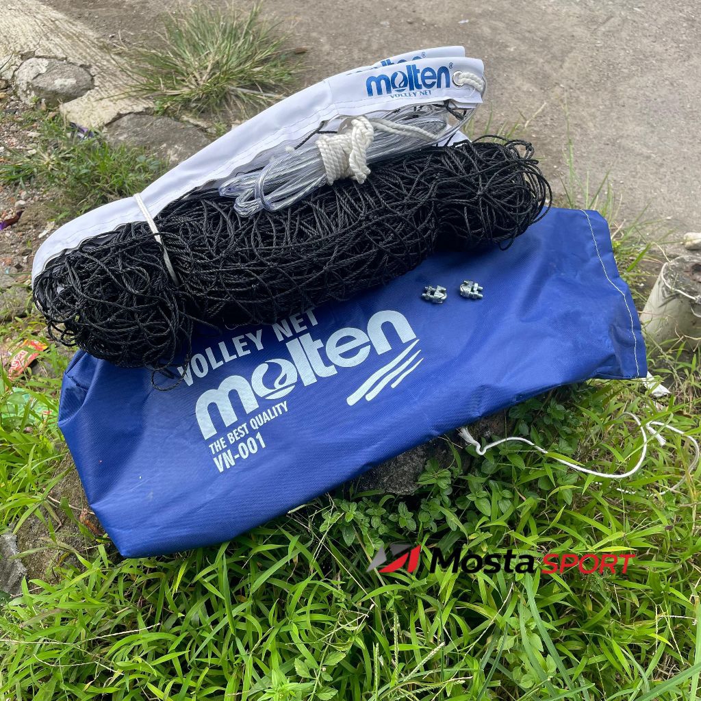 Net Voli Molten Dewasa Original Standar PBVSI Tali Seling Baja 9.25m Net Bola Voli Net Lapangan Bola