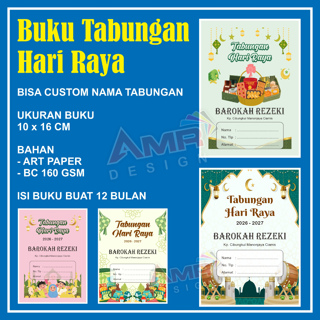 Buku Tabungan Lebaran, Buku Tabungan Hari Raya (Custom)