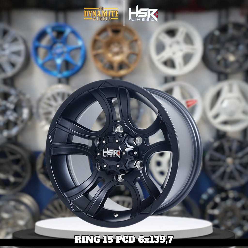 HSR Ring 15 Lubang 6 | Velg Mobil Triton Type PEAK JT15 R15 Black