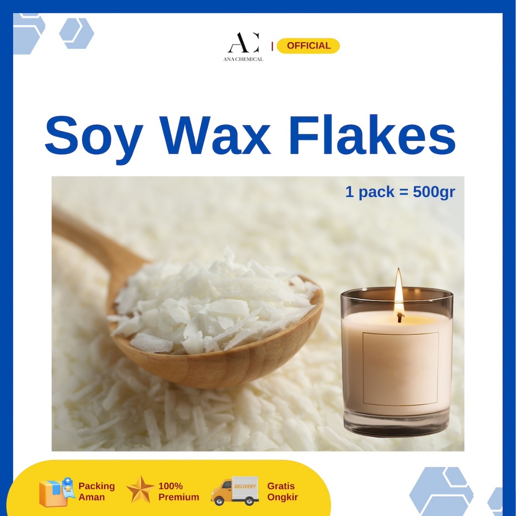 Soy Wax FLAKES Bahan Lilin Kedelai Aromaterapi Candle 500gr