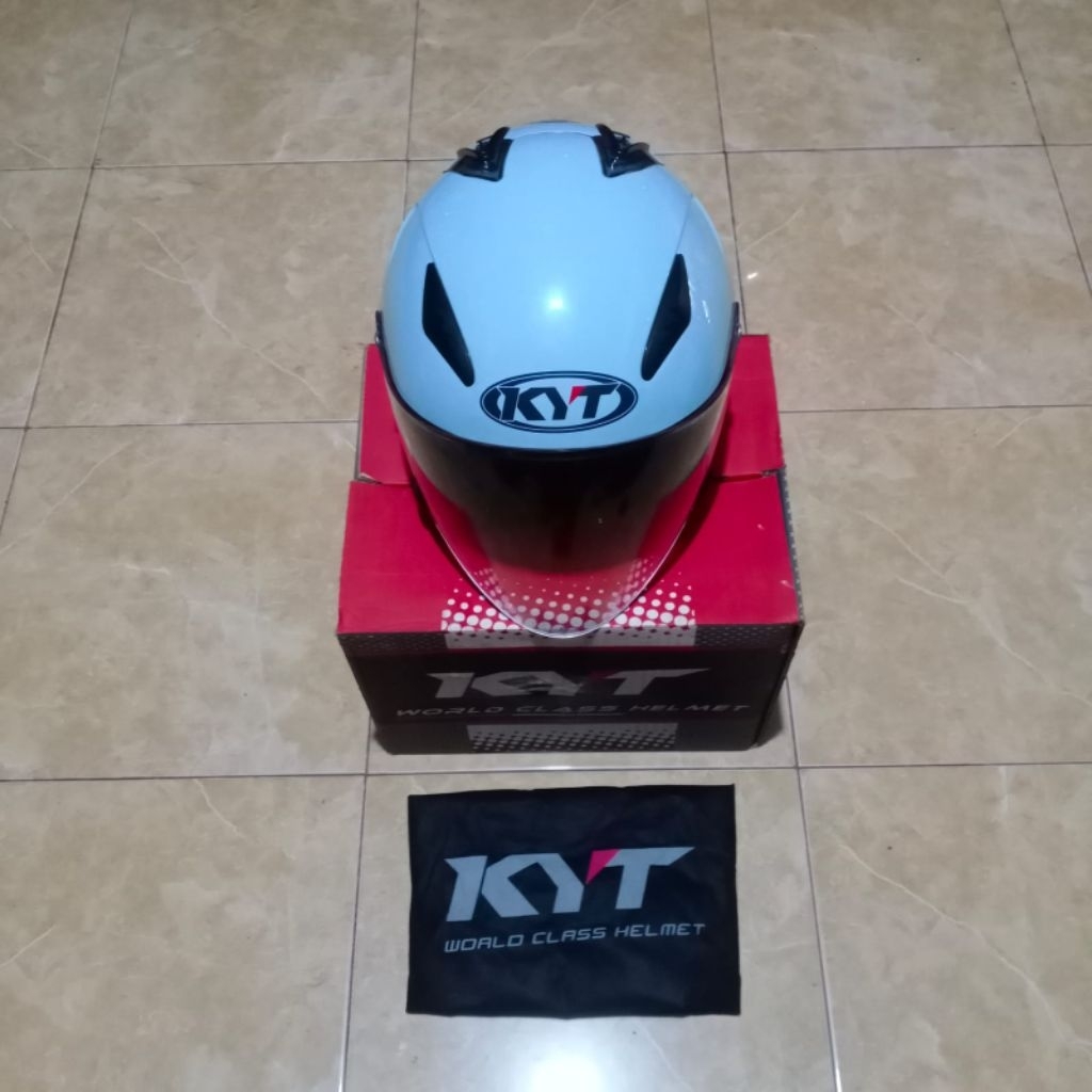 KYT GALAXY FLAT R STEEL BLUE ( SECOND ORI )