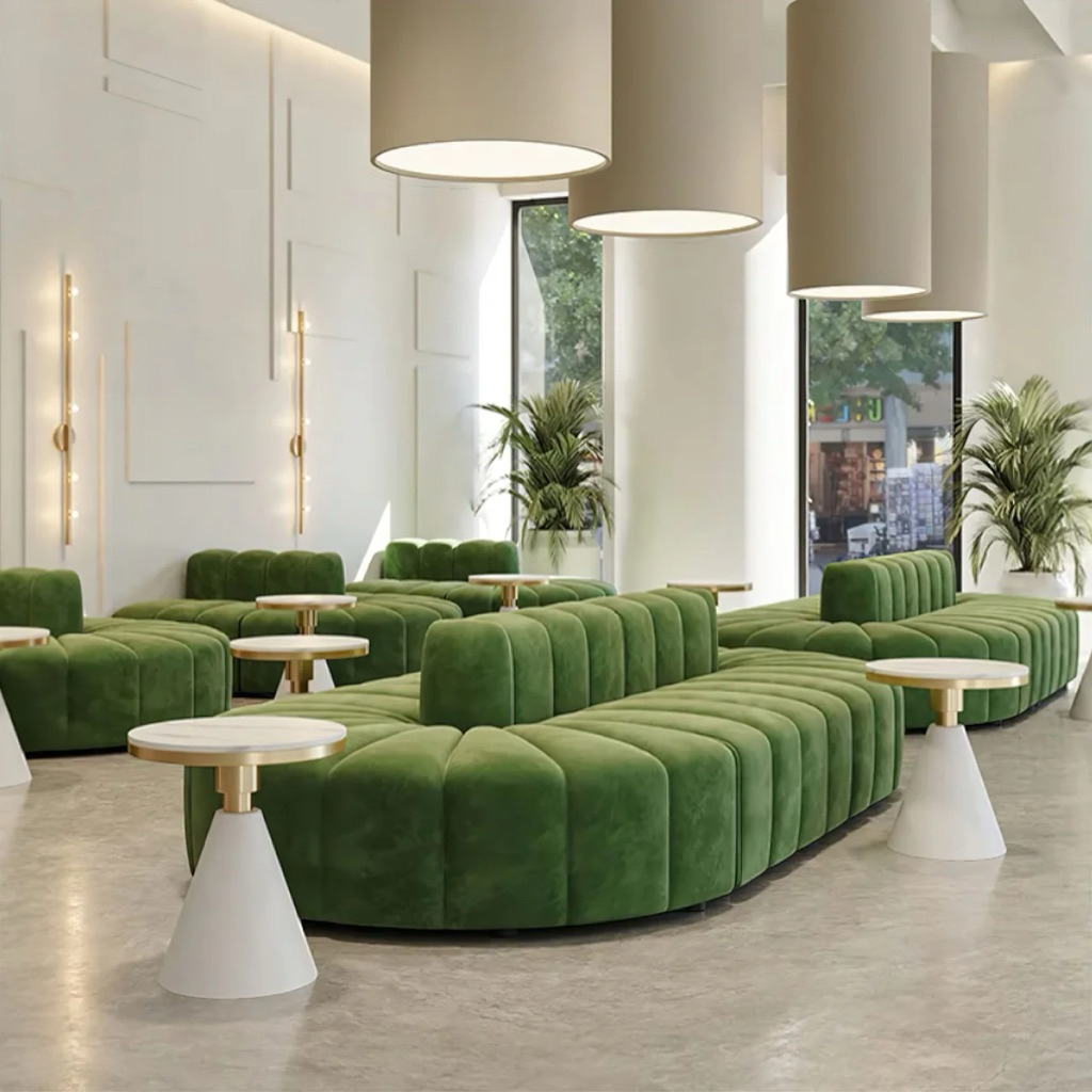 Sofa Santai Depan TV | Kursi Sofa Estetik Ruang Tamu Bahan Kain Beludru Premium