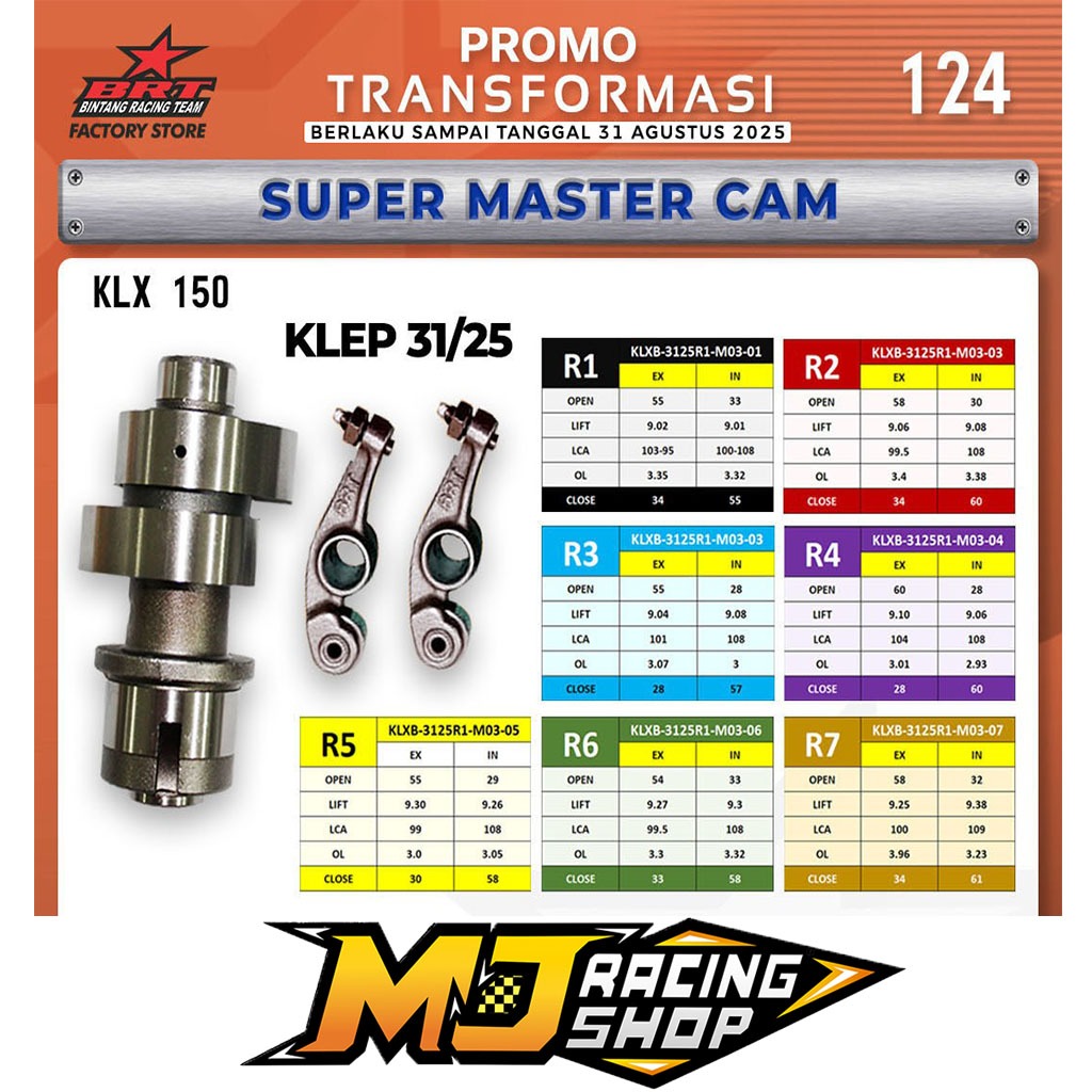 NOKEN AS BRT KLX 150 140 BF DTRACKER TIPE R1 R2 R3 R4 R5 R6 R7 KLEP 31/25 SUPER MASTERCAM Noken As B