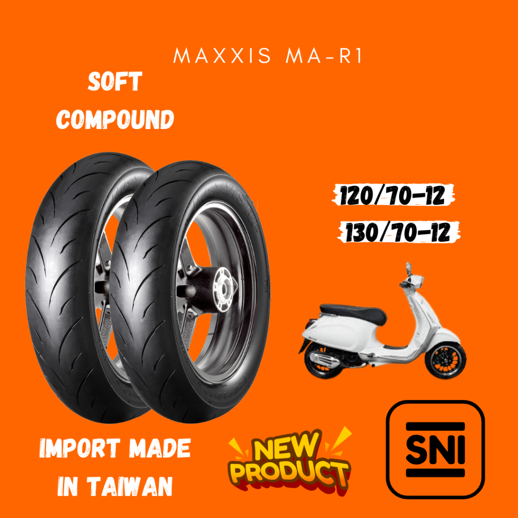 SNI 1set Ban MAXXIS MA-R1 TUBLESS Import [ 120/70-12, 130/70-12 ] Ban Motor VESMET TUBELESS SOFT SOM