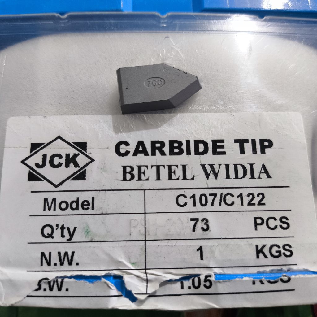 JCK MATA WIDIA BUBUT 12MM (ZGC) ORIGINAL / Mata Baja Widya | Mata Bubut 12 mm |  BAJA YG6 YG 6