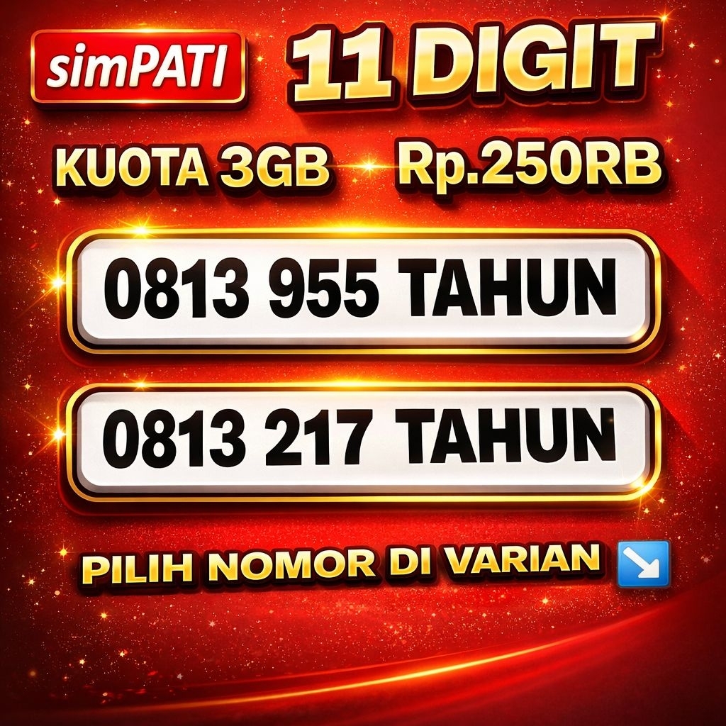 nomor cantik kartu perdana simpati 11 digit prabayar bonus kuota 3GB sudah support jaring 5G