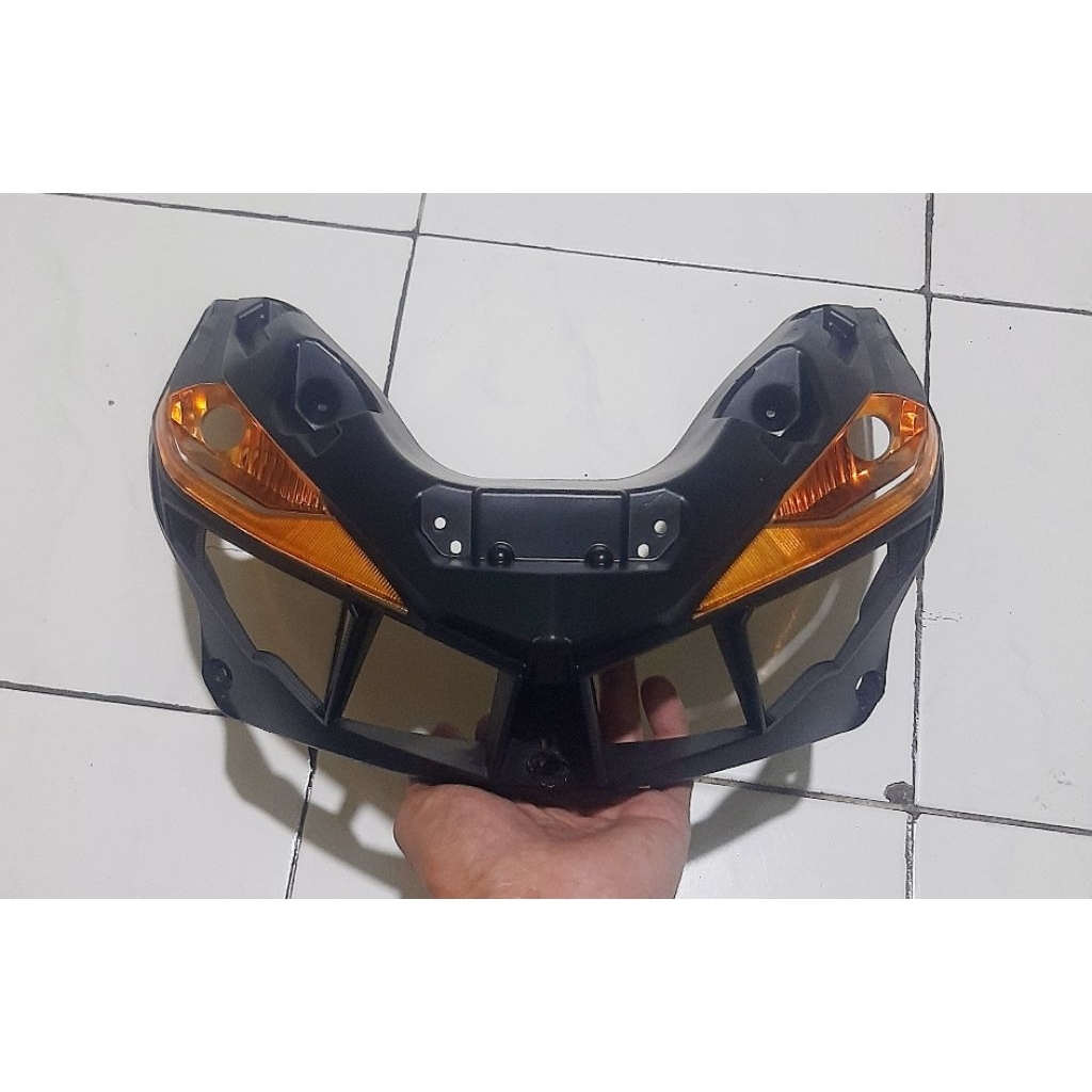 reflektor lampu depan custom black sen oren mika alis oren honda vario led old 125/150