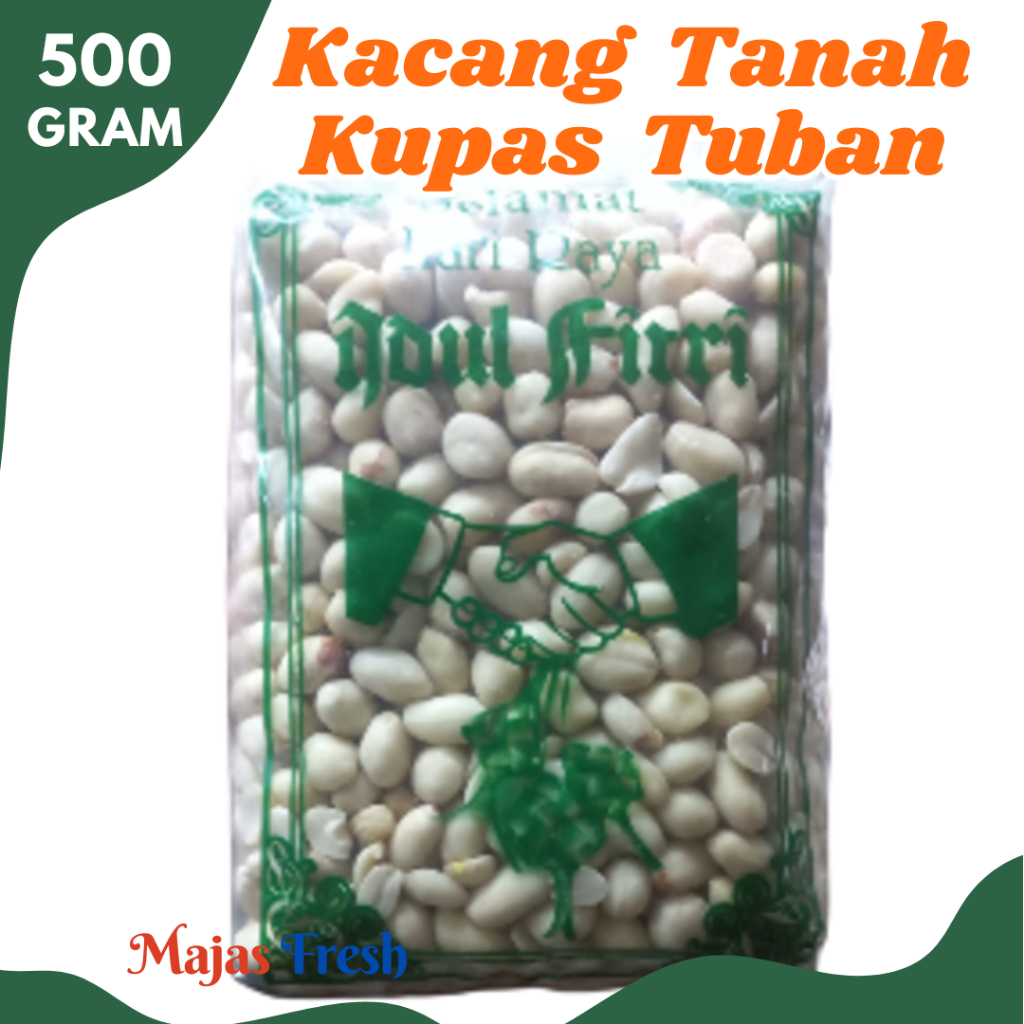 KACANG TANAH KUPAS Tuban Mentah - Kacang Kupas Asli Tuban Mentah | 450-500gr [ Harga Per BKS ]