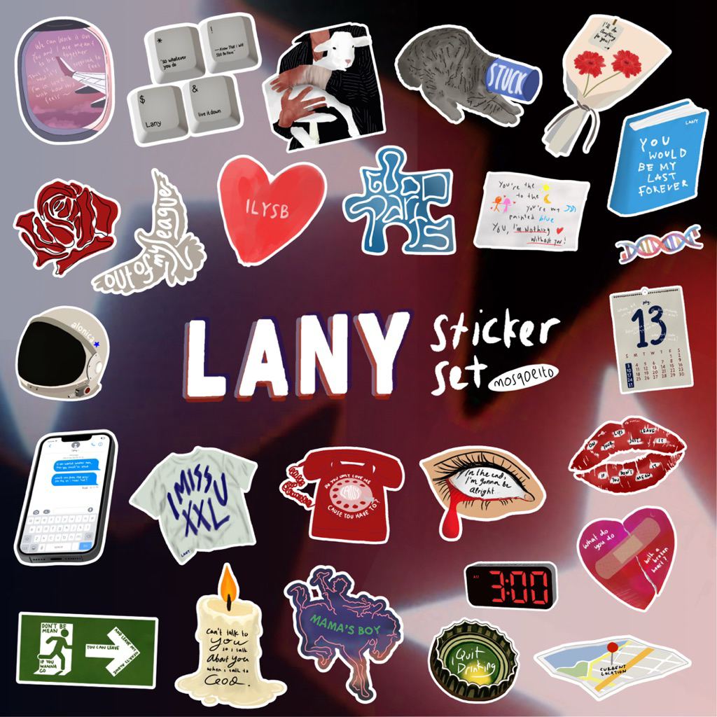 #LANYholic Sticker Set LANY 13pcs Stiker Waterproof A5 Textured Vinyl