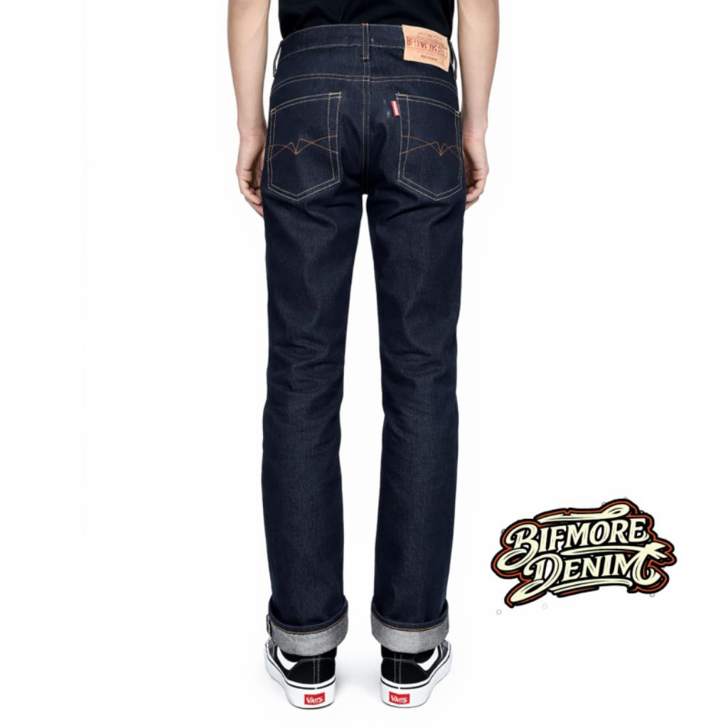 bifmore denim - selvedge denim 16oz unsanforized raw denim slim straight