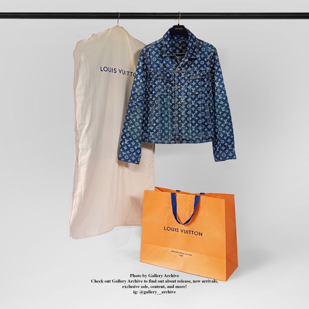 LV Navy Monogram Print Denim Jacket Authentic Preloved - Gallery Archive