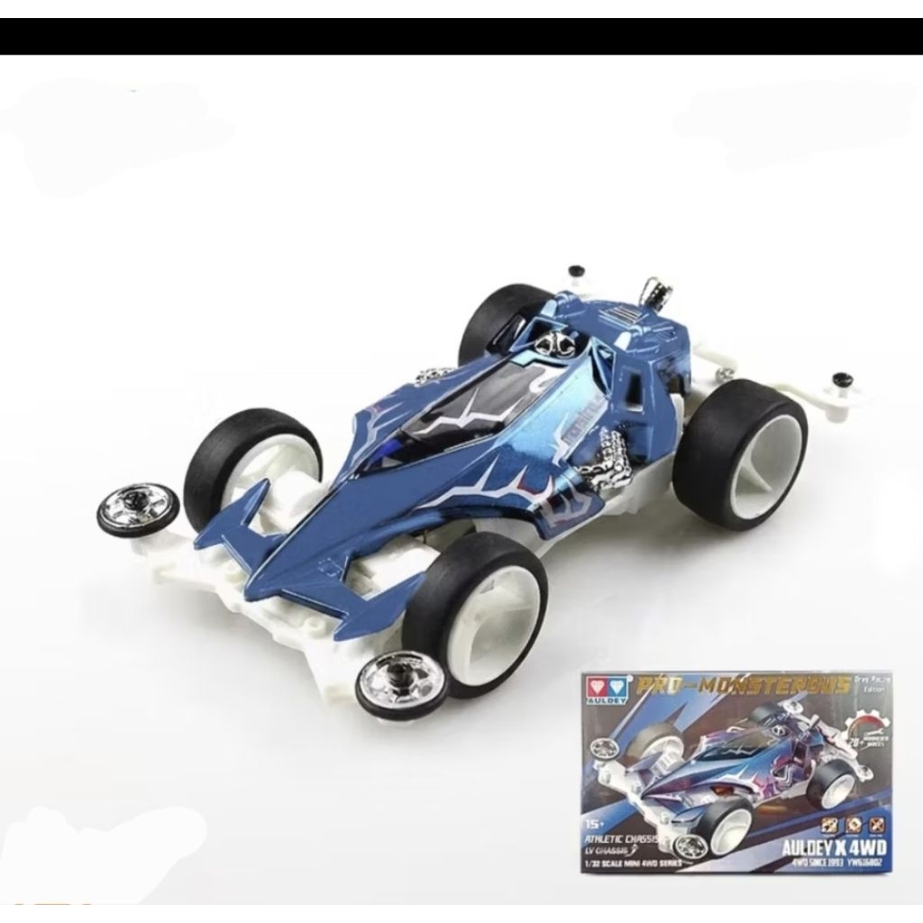 Mini 4wd Auldey pro monstrous original white chassis