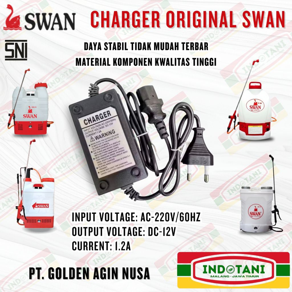 CHARGER ORIGINAL SWAN / CAS TANGKI SWAN / CHARGER TANGKI SWAN / CAS SPRAYER ELEKTRIK SWAN / CARGER T
