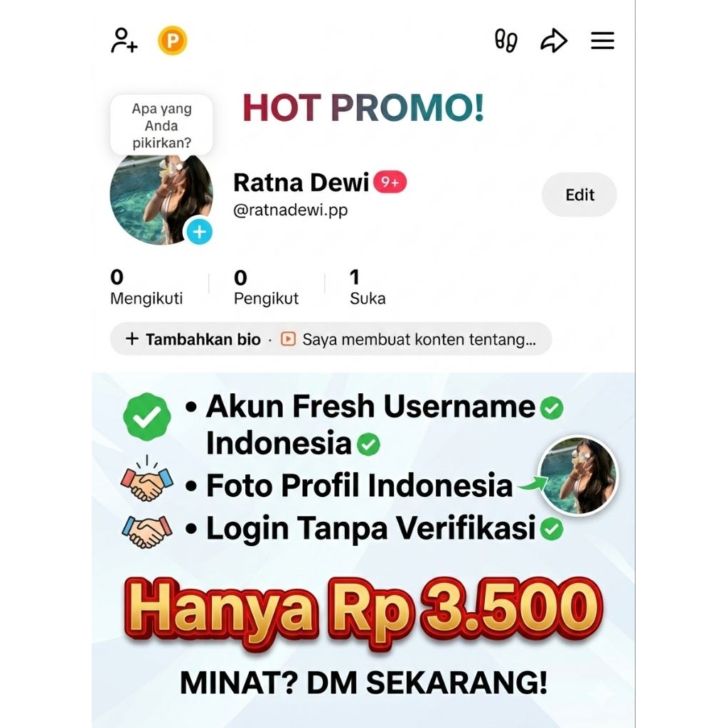 Akun tiktok fresh profil indonesia