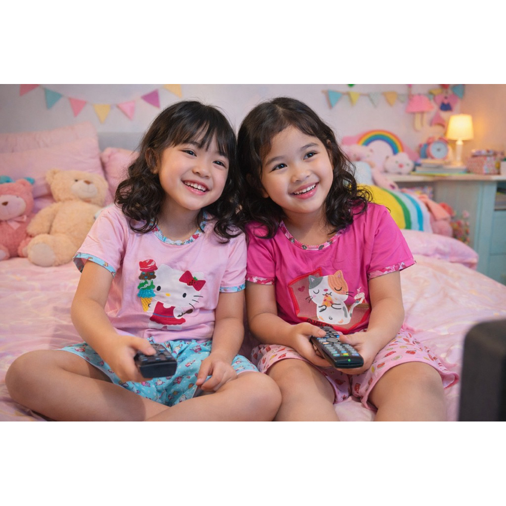 MURMER Baby Doll Anak / Setelan Pendek Anak / Setelan Pendek Anak Cewek / Baju Rumah Anak