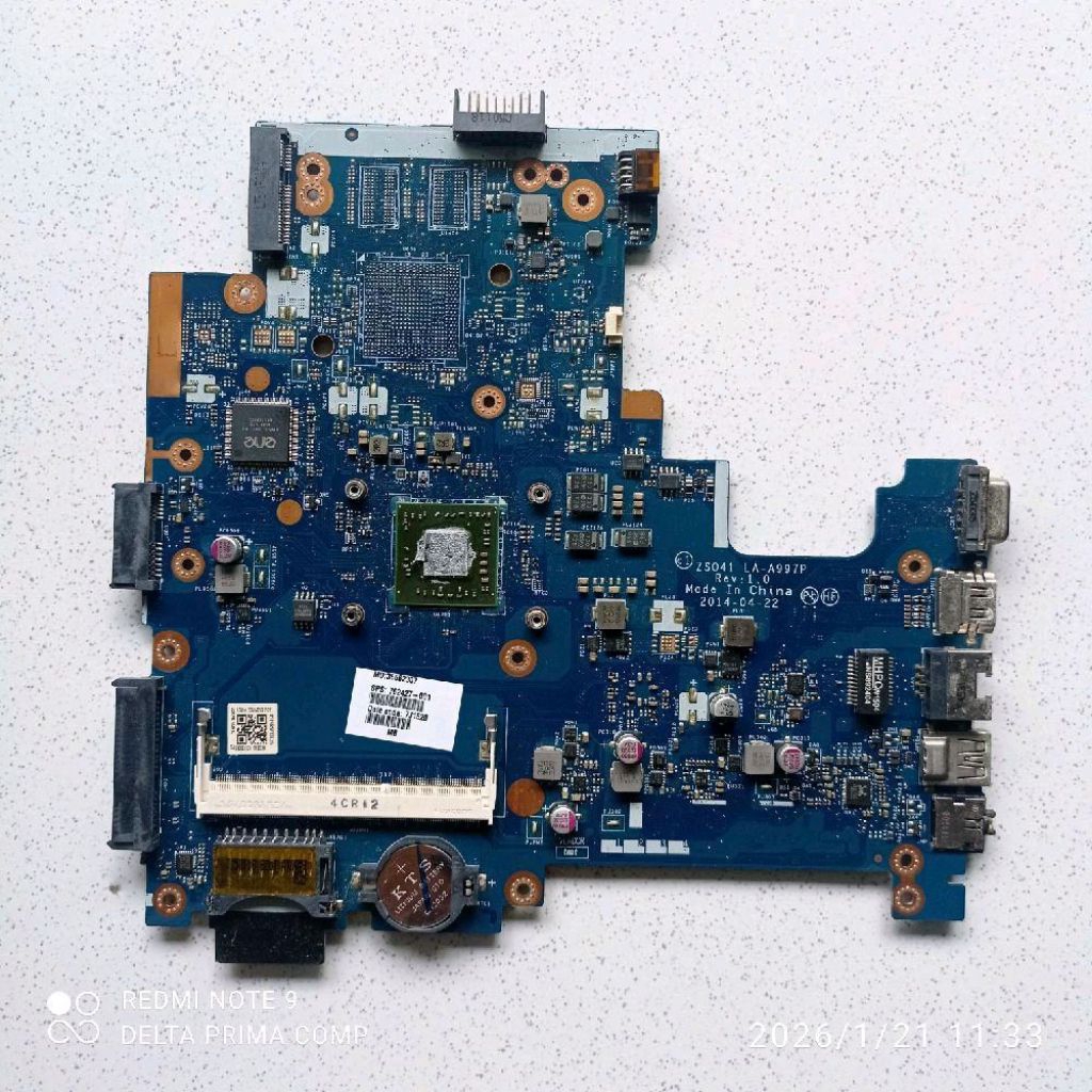 Motherboard laptop HP 14-G102AU AMD ZS041 LA-A997P KONDISI NORMAL