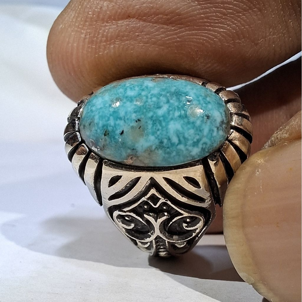 PIRUS PERSIA BIRU LAUT GRADASI KEHIJAUAN EST DIM 13,5x8,5x7 RING 6,5