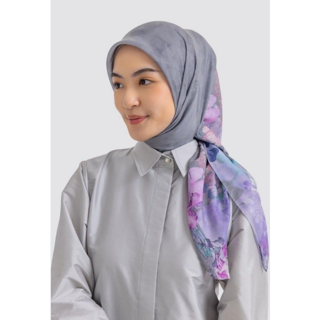 READY SIAP KIRIM LENORA SCARF ASH GREY BY RIA MIRANDA