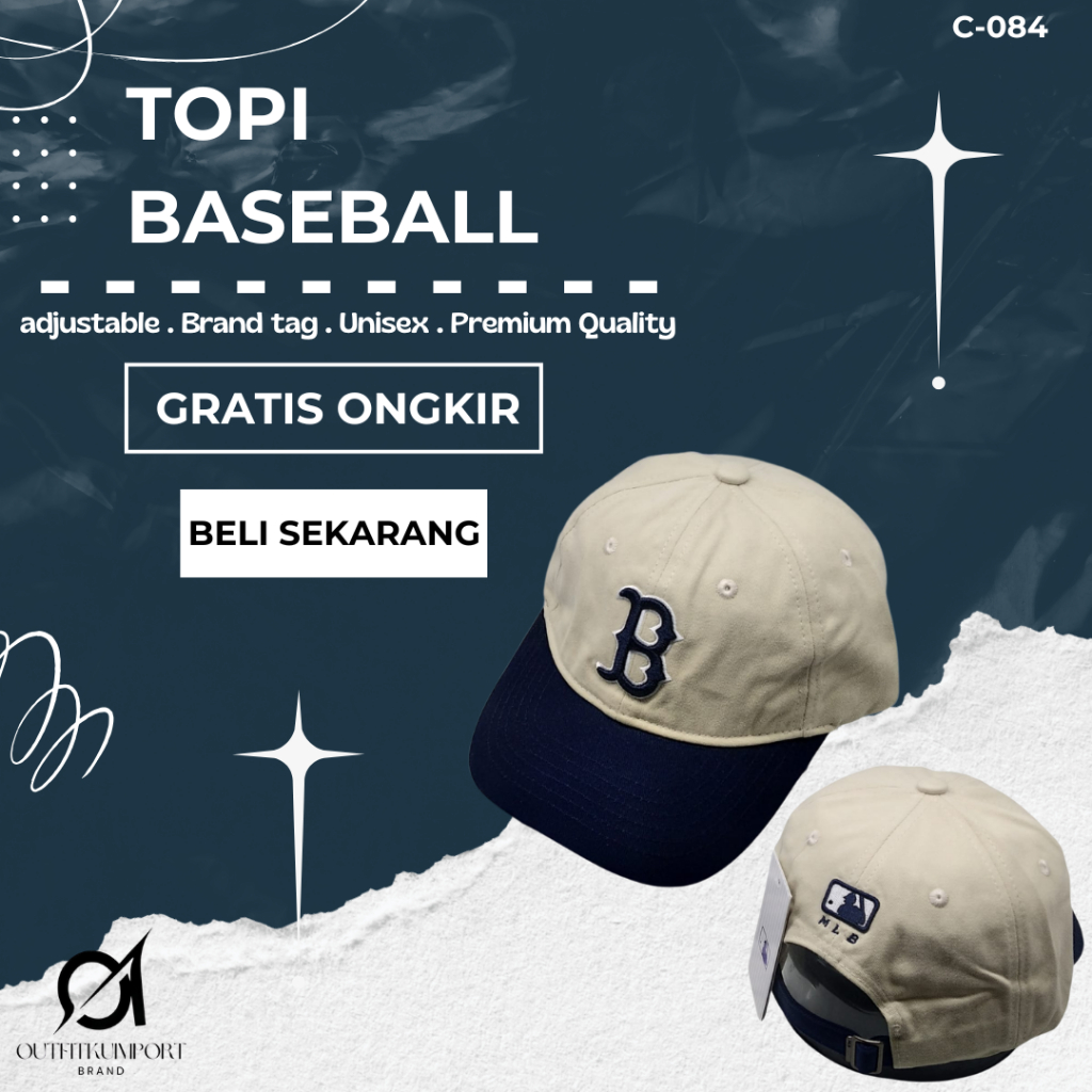 C-084 Topi MLB Boston Cream Visor Navy