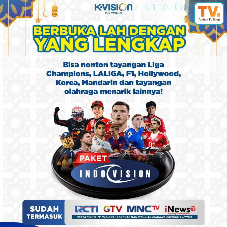 KVision Dan Deco GOL Paket INDOVISION 30 Hari - Paket lengkap semua channel