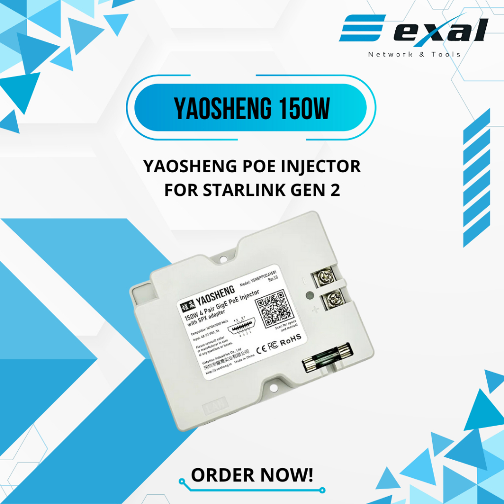 Yaosheng Ethernet Adapter PoE injector Starlink GEN2 dan GEN3