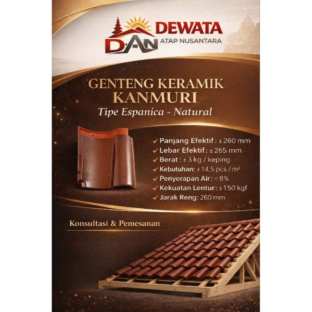 genteng kanmuri espanica warna natural