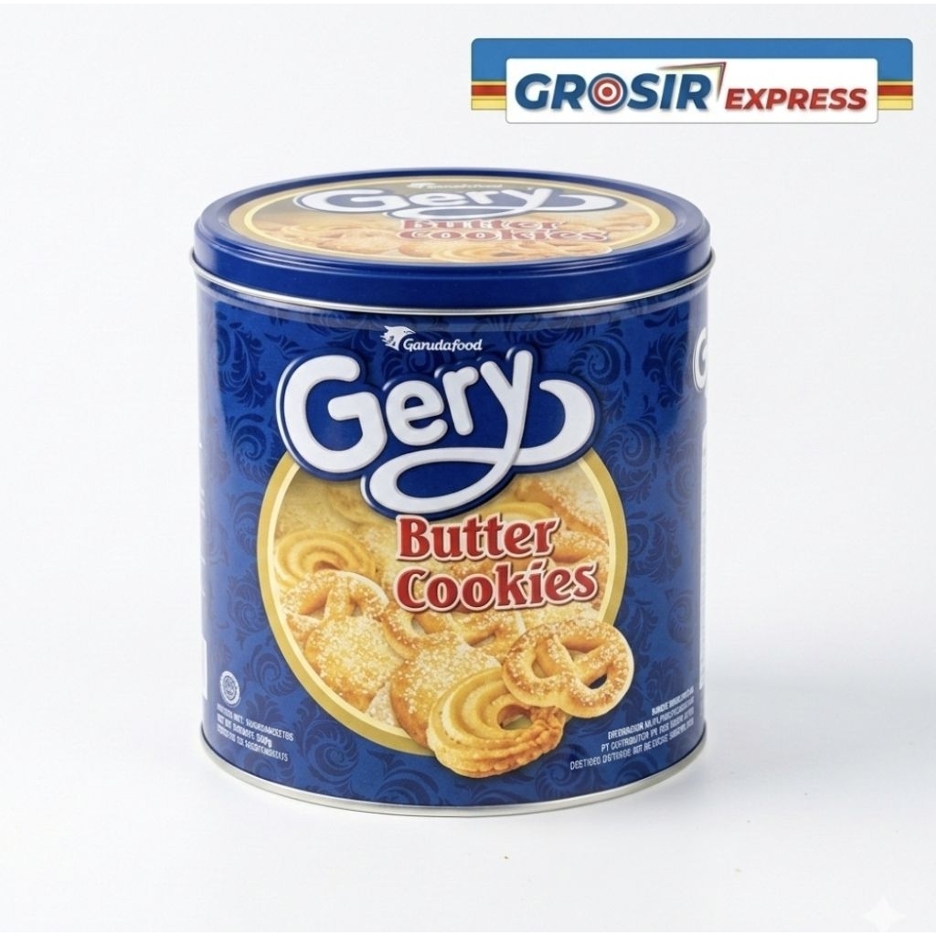 Gery Butter Cookies Toples 300g - [Grosir/Dus] Kue Kering Kaleng Lebaran Hampers