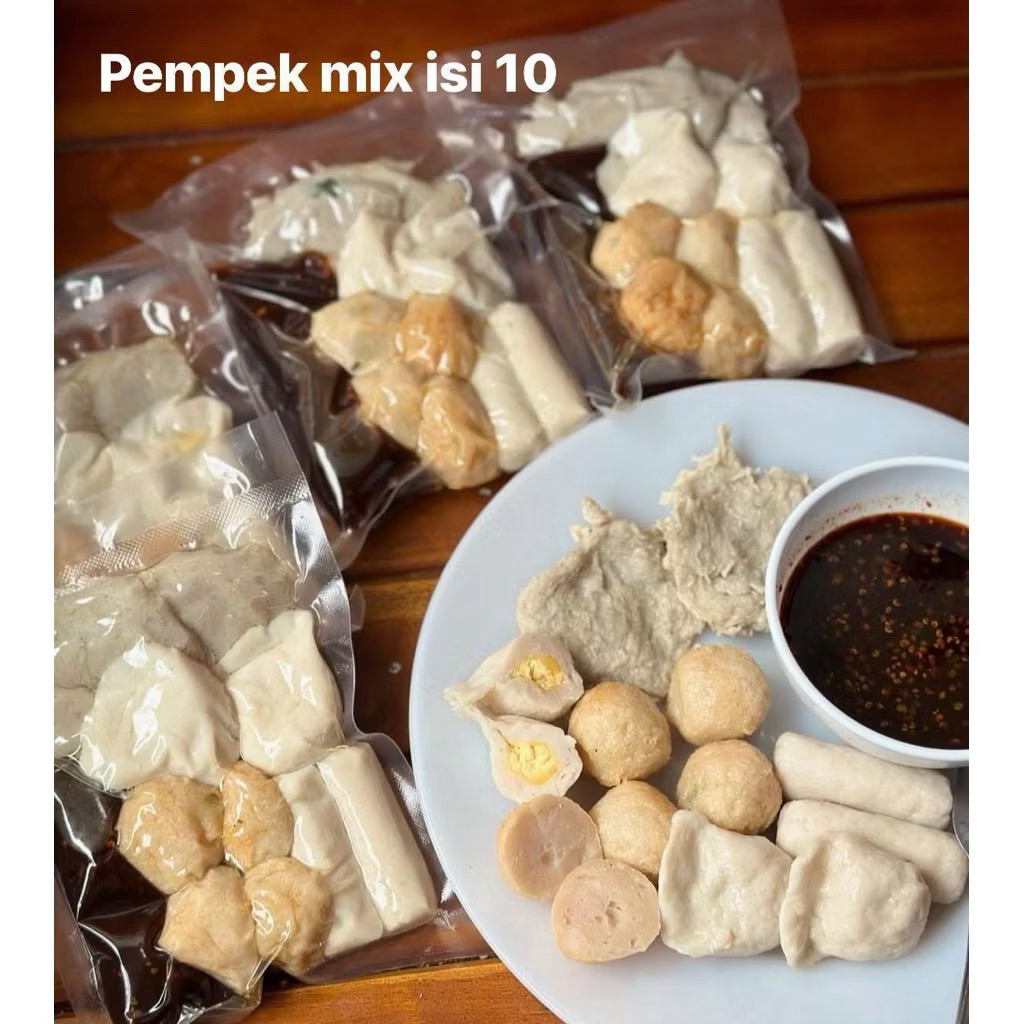 Pempek palembang asli Mix 10pcs mini vacum