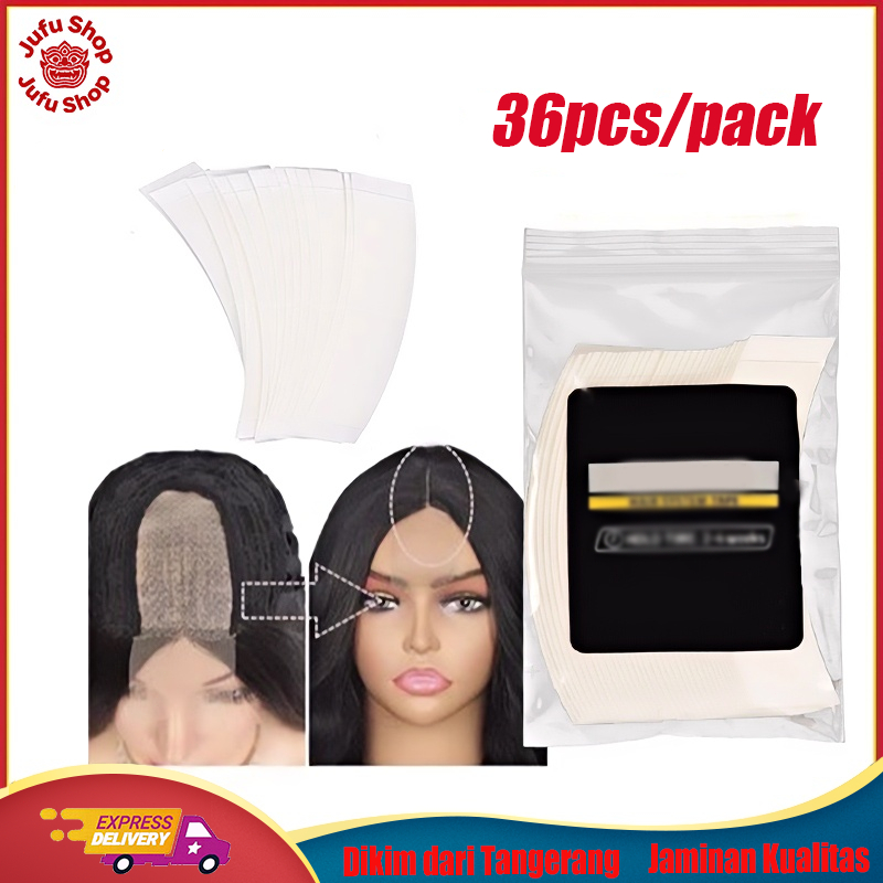 36 PCS Pita Lem Dua Muka Khusus Rambut Palsu Perekat Kuat Lem Rambut Palsu Pita Perekat Rambut Palsu