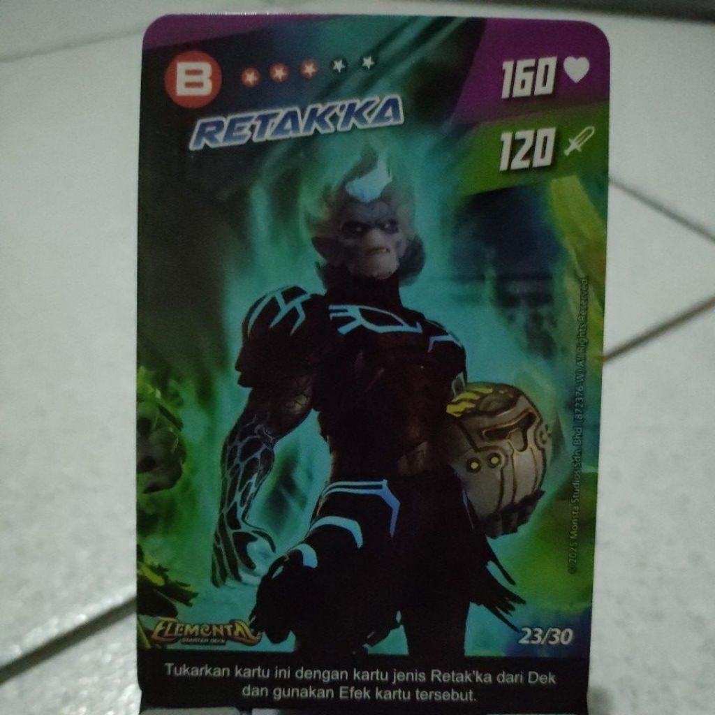Monsta Galaxy Card Pek Elemental Kartu BoBoiBoy Retakka Limited Edition