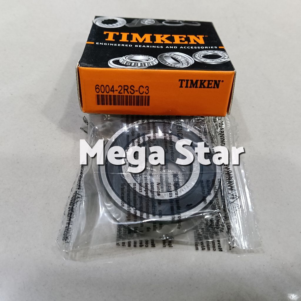 BEARING 6004 2RS C3 ( tutup karet ) TIMKEN ASLI