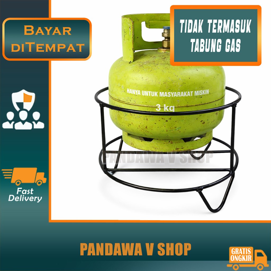 Rak Dudukan Besi tatakan Tabung Gas 3kg Kuat Pandawa V Shop