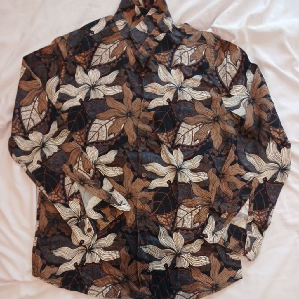 kemeja batik pria lengan panjang slimfit MOC katun adem