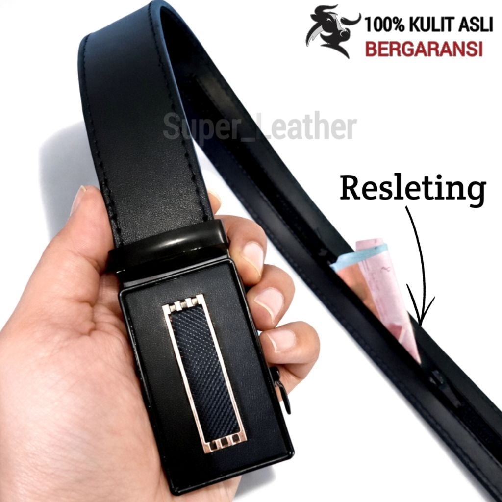 Ikat Pinggang Pria Kulit Asli | Sabuk pinggang Pria Kulit | Gesper Kulit Pria Belt Cowok Jumbo Resle