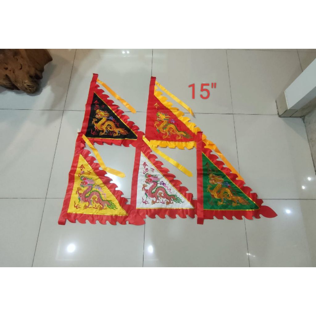 bendera panji naga 5 warna / bendera naga 5 warna - ukuran 15inch