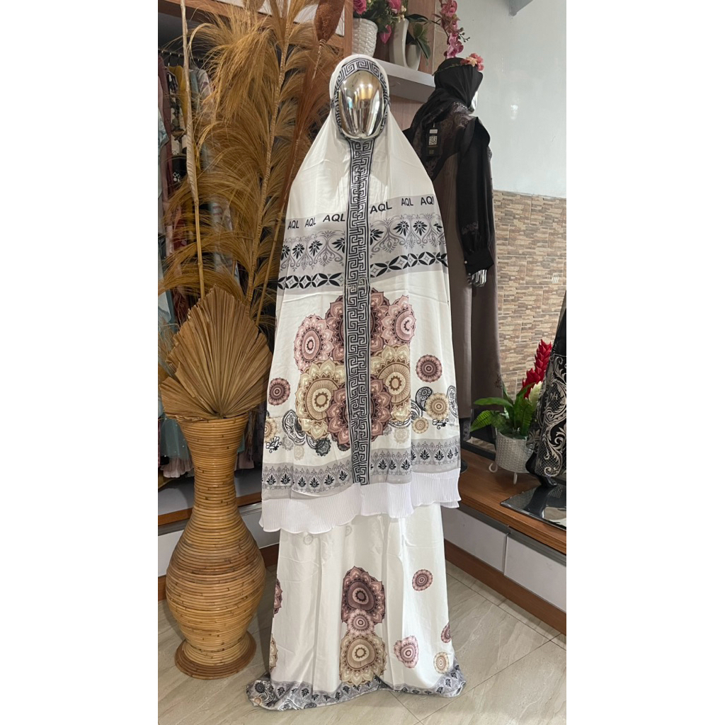 Mukena Al Qiblat / Black white