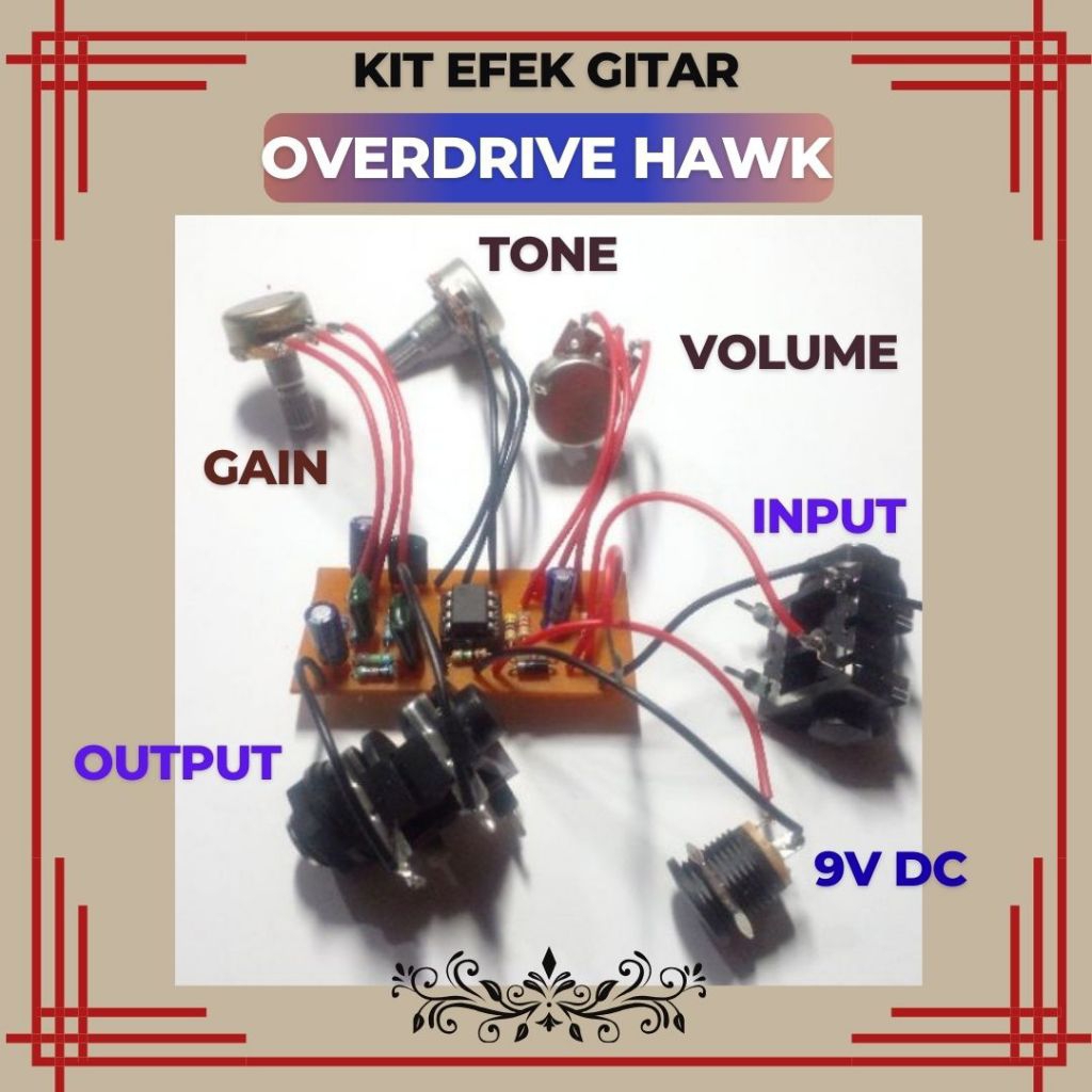kit efek gitar overdrive hawk V01